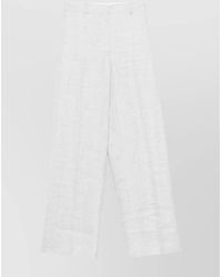 Theory - Houndstooth Linen Blend Wide Leg Trousers - Lyst