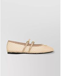 フラットシューズ PRADA White Mesh Ballerinas Prada Mesh Fabric Ballerinas | Saks Fifth Avenue