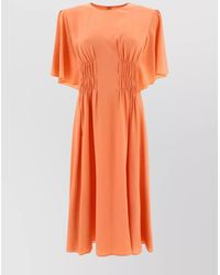 Chloé - Silk Draped Midi Dress - Lyst