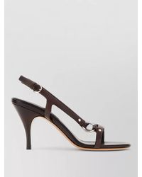 Miu Miu - Leather Sandals Open Toe Stiletto Heel Strappy - Lyst