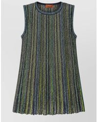 Missoni - Striped Sleeveless Metallic Knit Mini Dress - Lyst