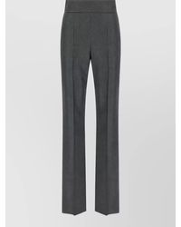 Valentino Garavani - Textured Silk Wool High-Rise Straight-Leg Suit Trousers - Lyst