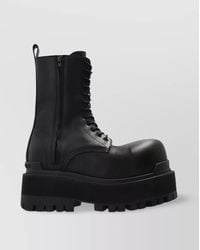 Balenciaga - Oversized Leather Boots With Chunky Rubber Sole - Lyst