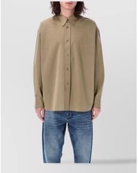 Studio Nicholson - Relaxed Fit Long Sleeve Shirt With Button-Down Collar - Lyst