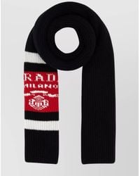 Prada - Striped Ribbed Cashmere Scarf - Lyst