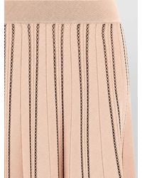 Elisabetta Franchi - Ribbed High-Rise Pleated Midi Skirt - Lyst