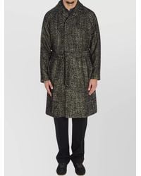 Tagliatore - Virgin Wool Blend Belted Single Breasted Midi Coat - Lyst