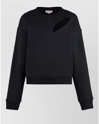 McQueen - Cotton Crew Neck Sweatshirt Cutout Detail - Lyst