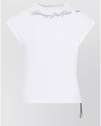 Balenciaga - Distressed Printed Cotton Short-Sleeve Top - Lyst