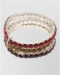 Isabel Marant - Metal Bracelet Set Stacked Square Stones - Lyst