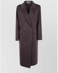Tagliatore - Double-Breasted Coat Featuring Flap Pockets - Lyst
