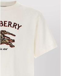 Burberry - Cotton Logo-Embroidered Crew-Neck T-Shirt - Lyst