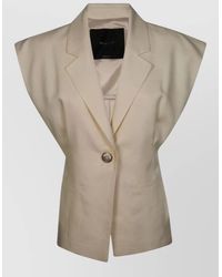 Pinko - Tailored Jacket Structured Shoulders Notched Lapel - Lyst