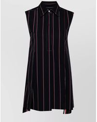 Thom Browne - Cotton Sleeveless Striped Mini Shirt Dress - Lyst