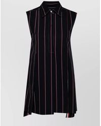 Thom Browne - Cotton Sleeveless Striped Mini Shirt Dress - Lyst