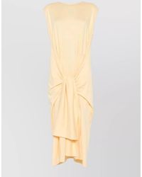 TOTEME - Cotton Midi Dress Knot Detail Sleeveless - Lyst