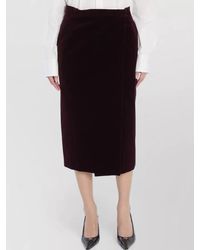 Saint Laurent - Cotton Midi Wrap Skirt - Lyst