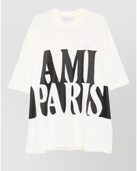 Ami Paris - Cotton Oversized Logo Print Short Sleeve T-Shirt - Lyst