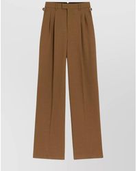 Ami Paris - Virgin Wool High-Rise Pleated Wide-Leg Trousers - Lyst