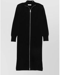 Frankie Shop - Wool Ribbed Long-Sleeve High-Neck Single-Breasted Coat - Lyst