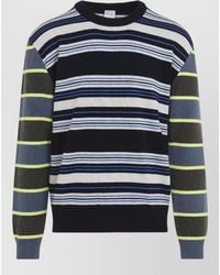 Paul Smith - Crew Neck Sweater Striped Long Sleeves Ribbed - Lyst
