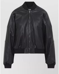 MM6 by Maison Margiela - Cropped Padded Bomber Jacket Stand Collar - Lyst