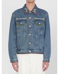 Valentino Garavani - Bead Embroidered Denim Jacket - Lyst