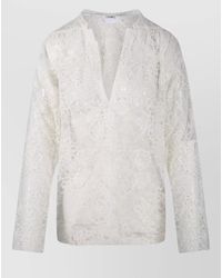 Nude - Lace Long Sleeve Blouse - Lyst