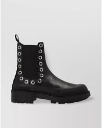 McQueen - Leather Eyelet Chelsea Boots - Lyst