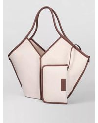 Hereu - Large Tote Bag Contrast Trim Dual Handles - Lyst