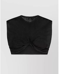 Anna October - Lace Trim Knotted Cropped Top - Lyst