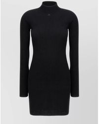Courreges - Ribbed Mock Neck Mini Dress - Lyst