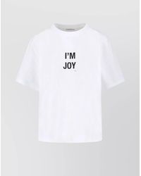 Victoria Beckham - Graphic Print Crew Neck Short Sleeve Top - Lyst