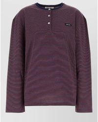 Miu Miu - Embroidered Cotton Long Sleeve Lounge T-Shirt - Lyst