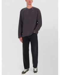 DIESEL - Cotton Crew Neck Long Sleeve Knit Top - Lyst