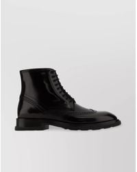 McQueen - Leather Lace-Up Ankle Boots - Lyst