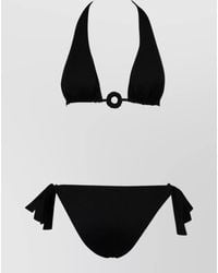Fisico - Triangle Bikini Top Ruffles Ring Detail - Lyst