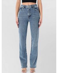 FRAME - Denim High-Rise Straight-Leg Full-Length Trousers - Lyst