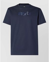 Fendi - Short Sleeve Crew Neck Cotton T Shirt - Lyst