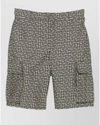 Balmain - Knee Length Cargo Shorts All Over Pattern - Lyst