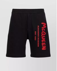 McQueen - Cotton Logo-Print Bermuda Shorts - Lyst