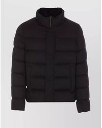 Herno - High Neck Padded Jacket With Button Pockets - Lyst