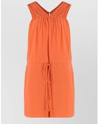 Equipment - Pleated Silk Mini Shorts V Neckline - Lyst