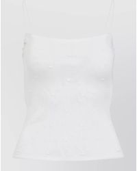 Jacquemus - Viscose Fine-Knit Square-Neck Spaghetti-Strap Draped-Back Top - Lyst