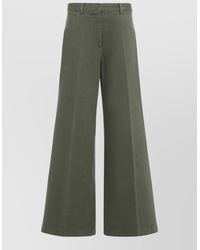 Aspesi - Cotton High Waist Wide Leg Trousers - Lyst