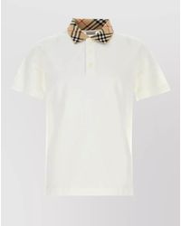 Burberry - Piquet Polo Shirt Contrasting Collar Short Sleeves - Lyst