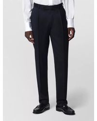 Luigi Bianchi - Tailored Pleated Straight Pants Belt Loops - Lyst