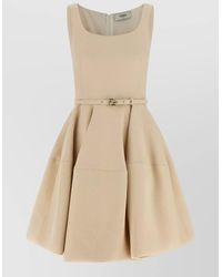 Fendi - Silk Wool Knee-Length Dress - Lyst