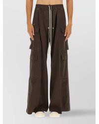 Rick Owens - Cotton Double Cargo Wide-Leg Trousers - Lyst