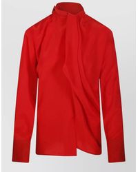 Victoria Beckham - Silk Draped Blouse - Lyst